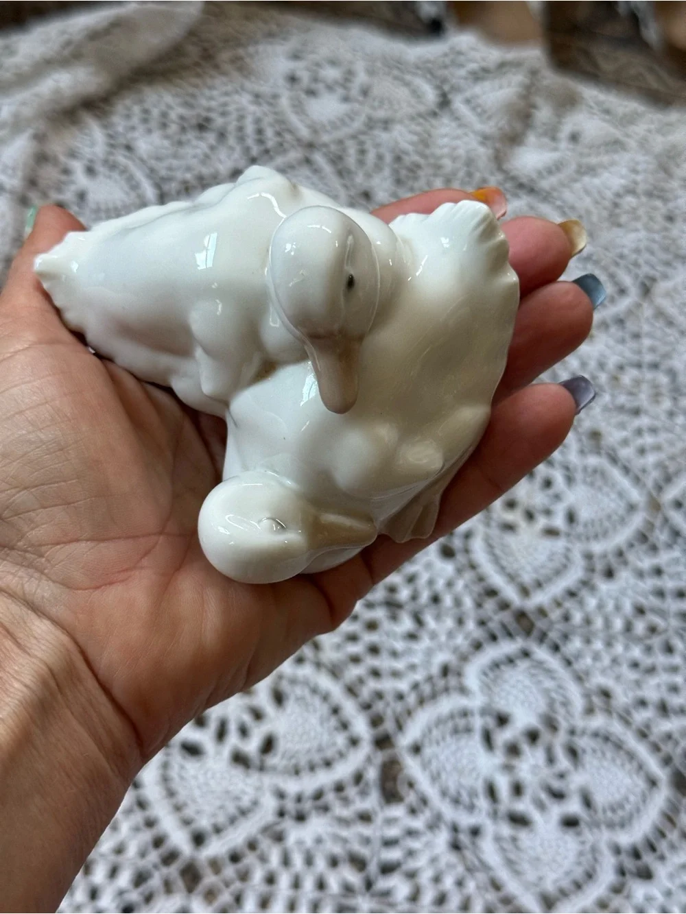 Vintage Lladro Nao Porcelain Ducks Family Figurine Spain